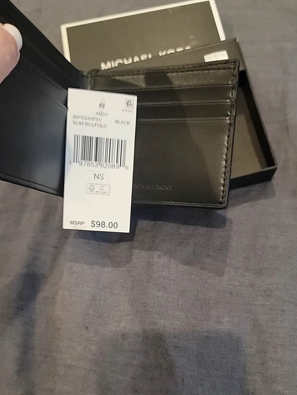 Michael Kors Mens Andy Slim Billfold Wallet In Black Leather NWT